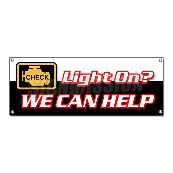 Signmission CHECK ENGINE LIGHT BANNER SIGN warning malfunction sensor repair maintenance B-Check Engine Light - main